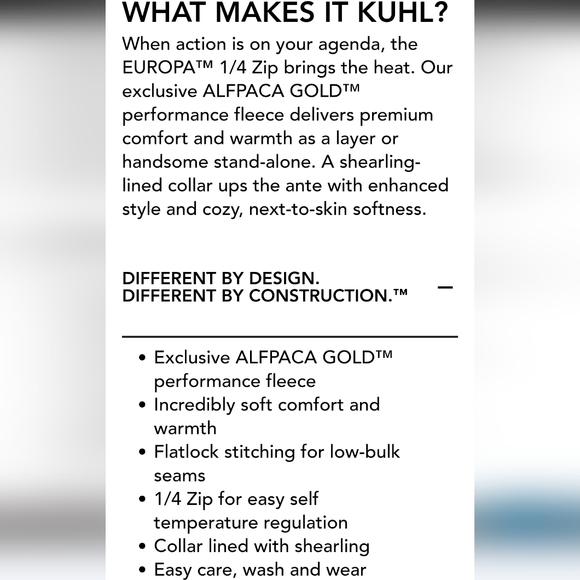 KUHL Mens Europa 1/4 Zip Pullover Sweater Black Longsleeve Size Medium - Picture 16 of 16